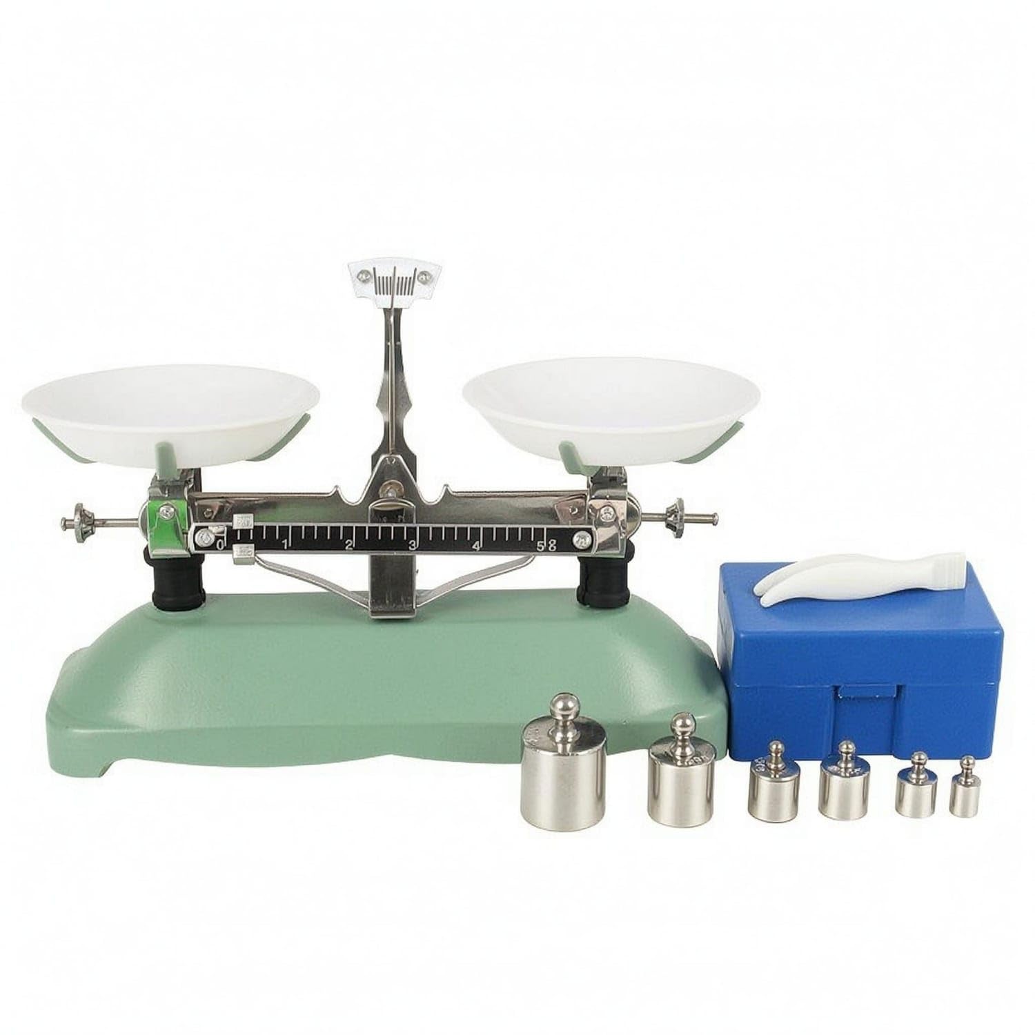 Calibration Weights Tray Balance Weighing Pans Classroom Balance Scale Central Pointer School Science Gear Storage Box for Teachers, Students, 200G Tray Balance-image-12