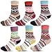 Produktbild Jovego Socken Damen Winter, 6 Paar Warme Damen Socken, Bunte Farbe Socken Vintage Wintersocken Atmungsaktiv Weich Stricksocken Premium Qualität Wollesocken, Geeignet für Zuhause, Schule und Büro