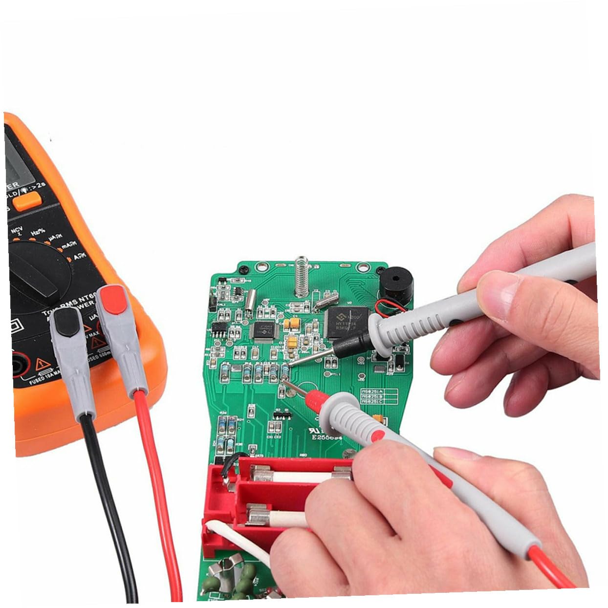 Cabilock Puntali Multimetro Kit Sonde Elettriche con Clip a Molla e Spina Banana Accessori Tester Circuiti per Strumento di Misura Elettrico Durata e Precisione Professionale