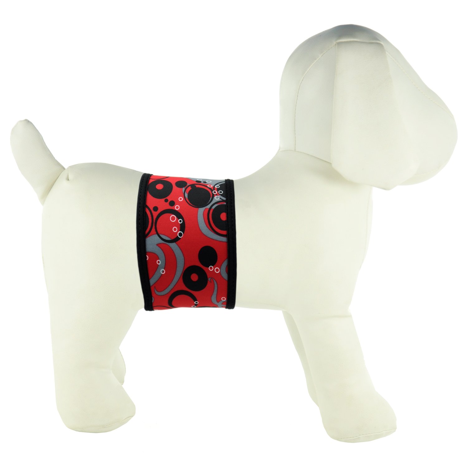 PlayaPup Male Dog Belly Band, Octopus Crimson Red, X-Small