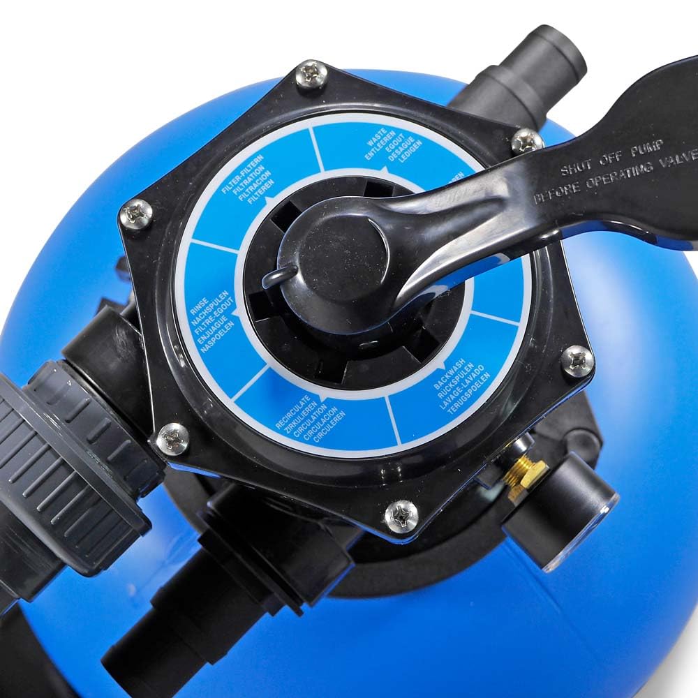 POOL Total OKU Sandfilteranlage Bali Premium bis 45 m³ Beckengröße - 500 mm Filterkessel - Leistungsstarke 700W Aqua Plus 11 Filterpumpe - 6-Wege-Ventil