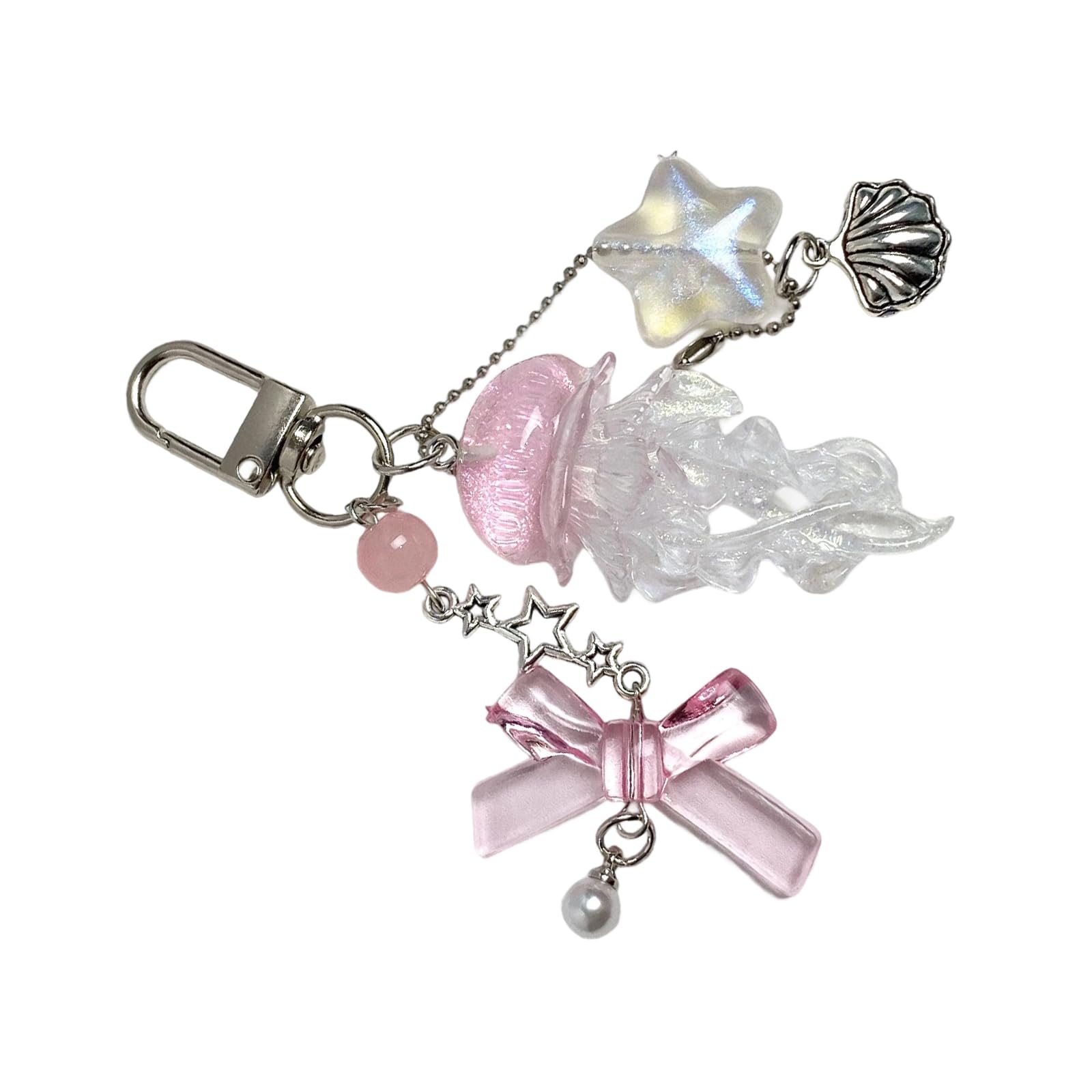NEWFT Sparkling Marine Charm Phone Chain Keychain With Unique Design Resin Pendant Jewelry For Keys Bags Decoration