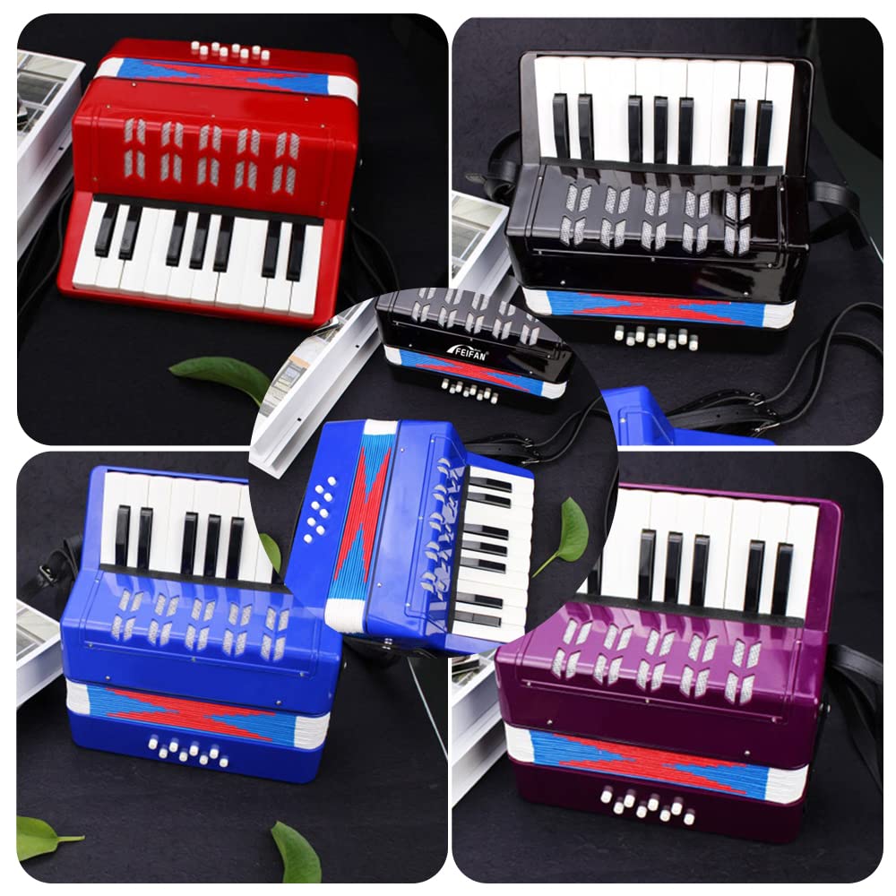 Enfants Enfants accordéon 17 Touches 8 Basses Mini Petit accordéon Instrument de Musique éducatif pour Cadeau d'anniversaire débutant
