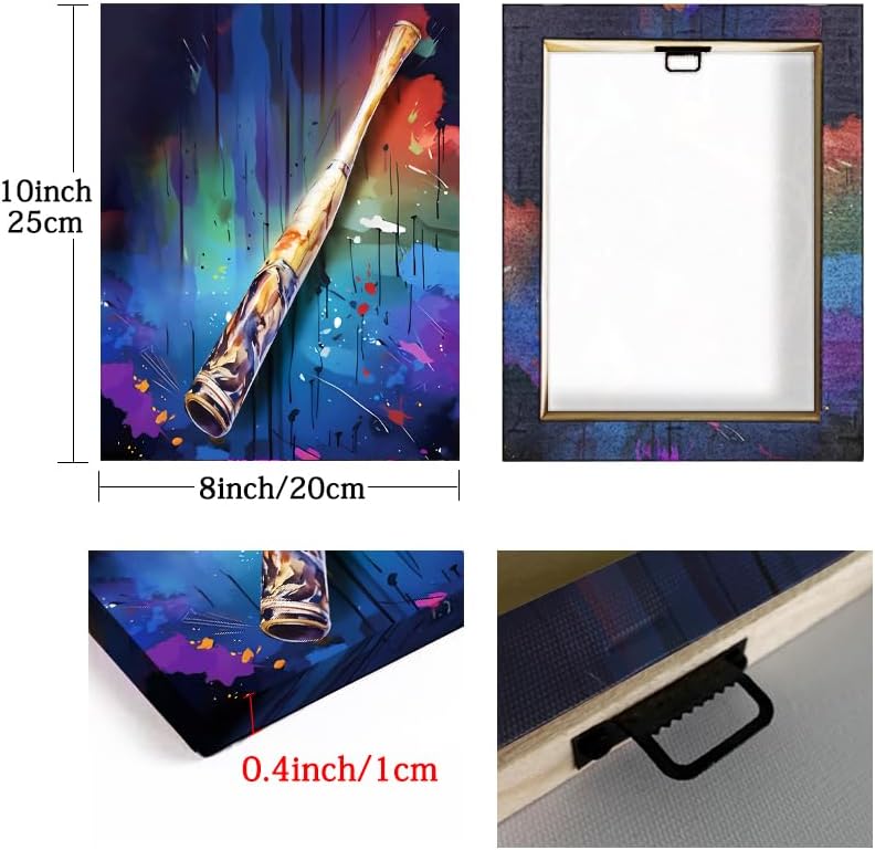 Baseball Graffiti Wall Art Canvas Prints Boys Bedroom Wall Decor,Vintage Framed Art Cool Posters Man Room Aesthetics Sport Decorations Set of 4 (8"x10")
