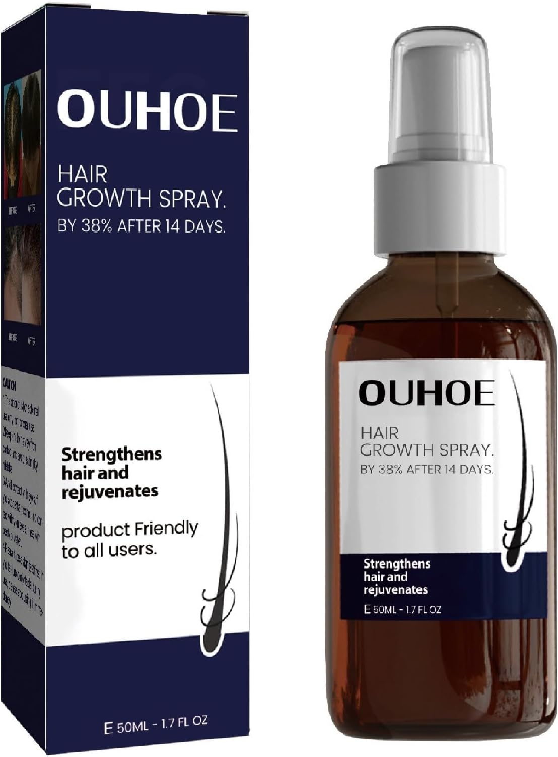 OUHOE Hair Growth Spray,38% Ouhoe Hair Growth Oil, Hair Enhance Serum,for Men & Women By. (1Pcs)