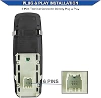 Vista 3 de Obaee Interruptor de elevalunas eléctrico para pasajeros 68086692AD compatible con Jeep Grand Cherokee 2014-2015, Dodge Durango 2011-2015, sustituye