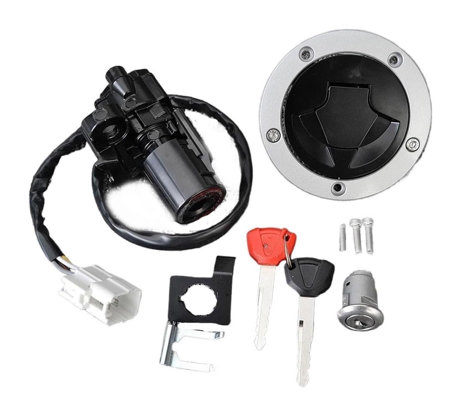 Cerradura De Encendido para Kawasaki para ZX1000 para Ninja 1000 2011-2017 27045-5492 27005-0568 Interruptor Arranque Bloqueo Motocicleta Tanque Combustible 2 Llaves