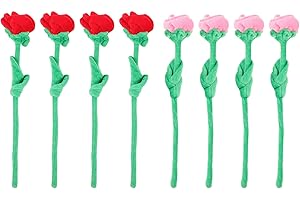 8Pcs Plush Rose Flower Bundle For Wedding Decoration