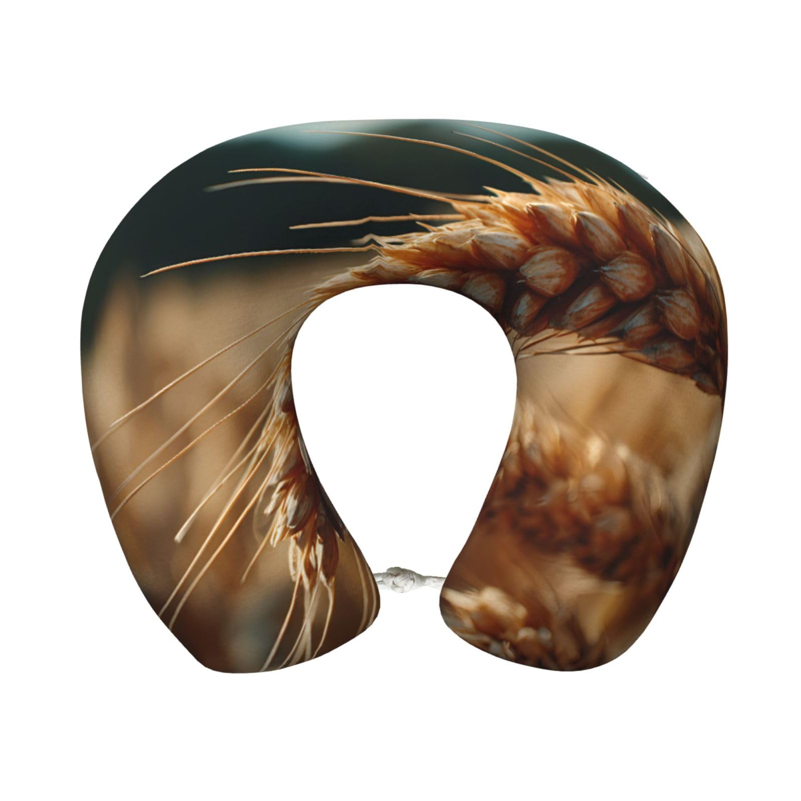 BOAIHH Yellow Wheat Memory Foam Travel Pillow for Soft Comfort Fits Snugly for Naps Office, and Airplane Use