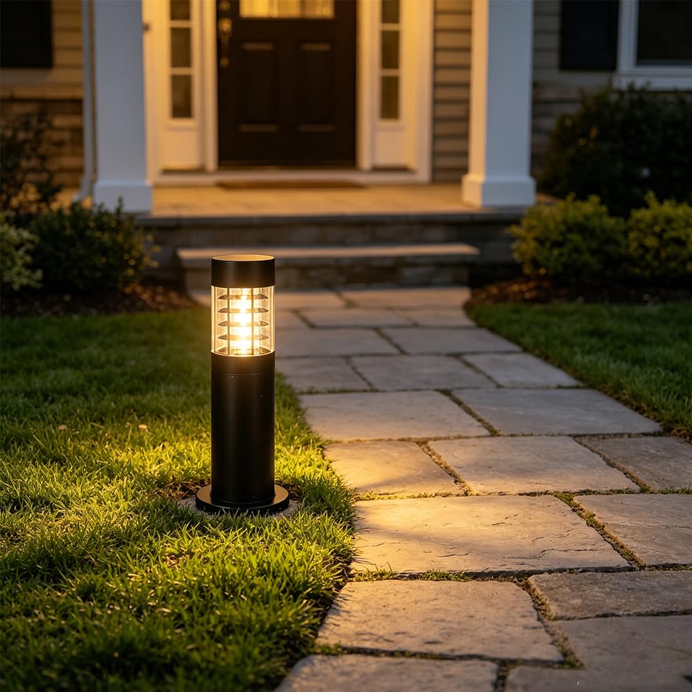 LED Lampade Da Giardino Esterno illuminazione Da Giardino Palo Luce Da Esterno E27 Terra Lampione Impermeabile lampioncino Lampada da paletto per Sentieri Aiuole/Sentieri/Terrazza/Strade/Patio (B)