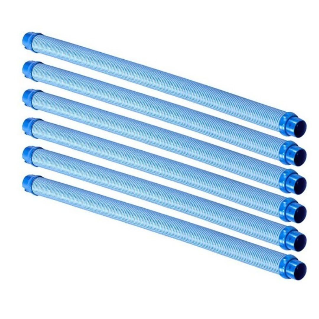 Juego de 6 Secciones de Mangueras Compatibles con Zodiac T3, T5 Duo y MX - 6 x 1 m - Para Limpiafondos de Piscina Hidráulicos - Color Azul