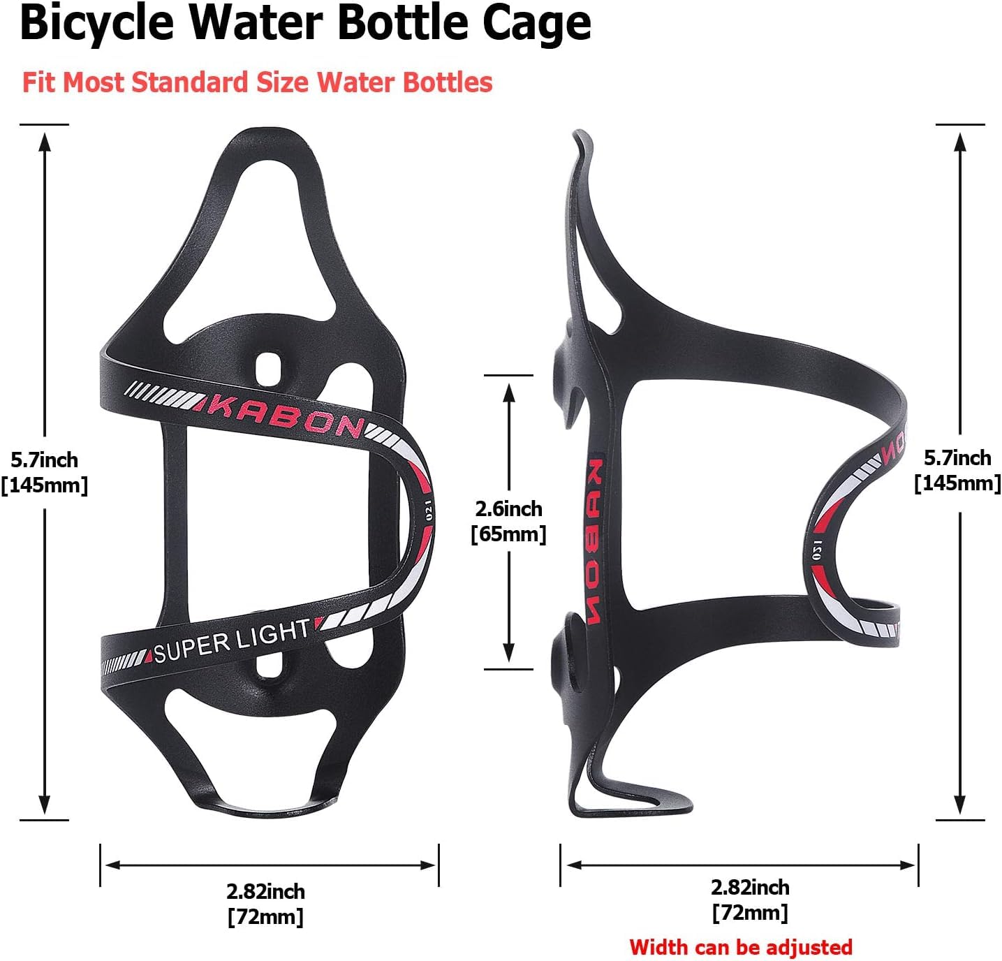 KABON Bike Water Bottle Holder, Lightweight Bicycle Alloy Aluminum Side Load Water Bottle Cage Brackets for Road Bike MTB - Image 2