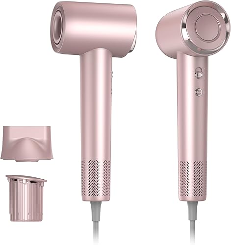 Secador de pelo, 130000 RPM de alta velocidad sin escobillas para secado rápido, 400 millones de iones negativos secadores de pelo para mujeres,