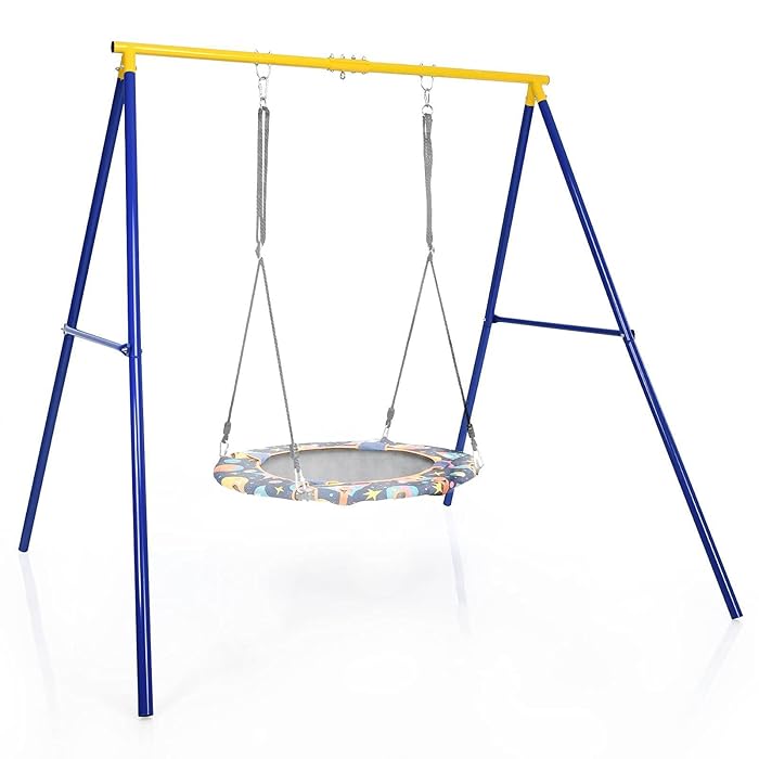 Buy GYMAX Children Swing Frame, Heavy Duty Metal Swing Stand with