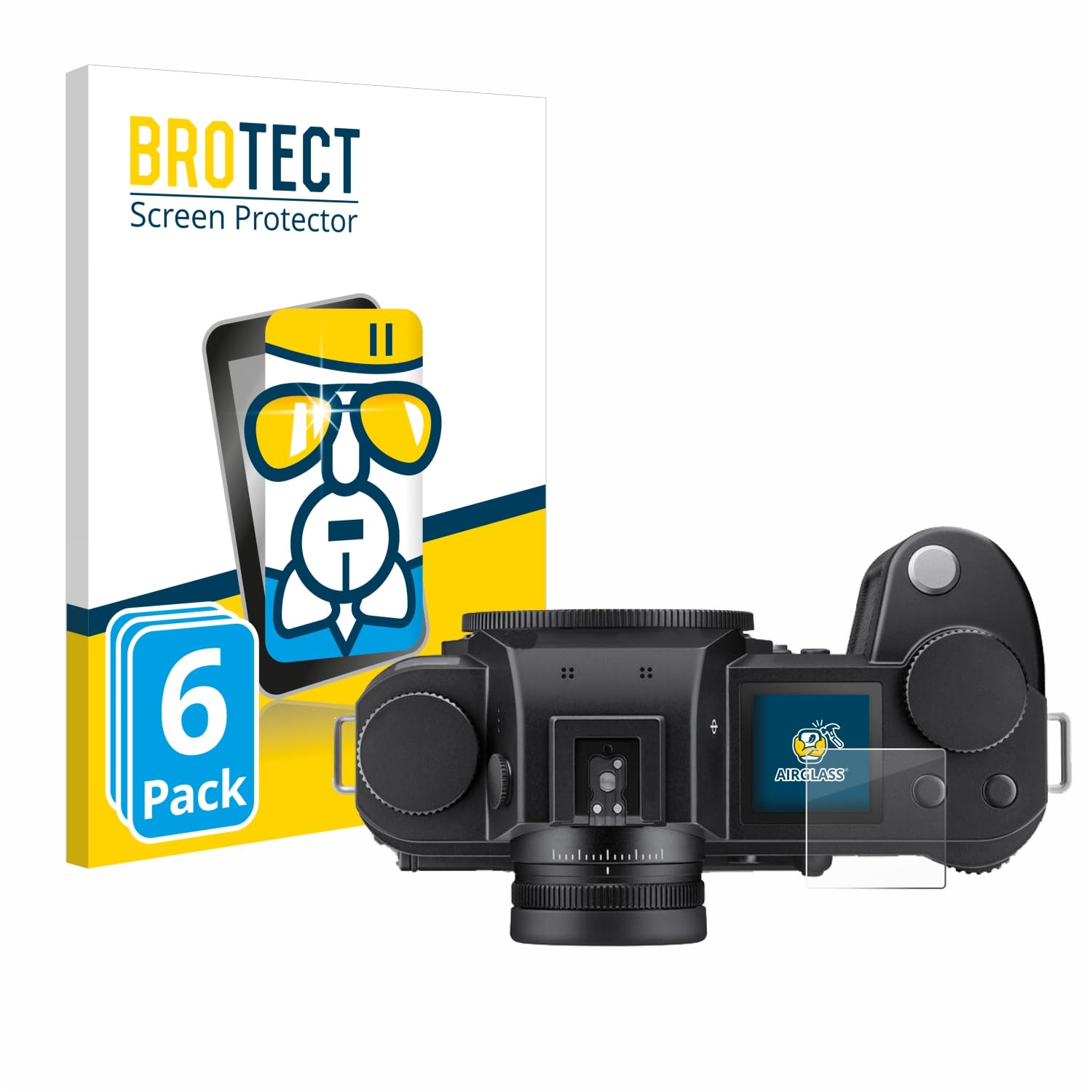 brotect Glass Screen Protector Film for Leica SL3 (top plate display) (6 Pack) - Glass-Foil 9H Protection [Scratch Resistant, High Clarity]