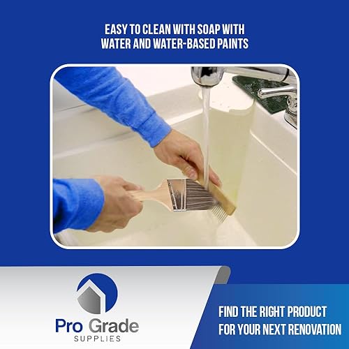 Miniatura 5 de Pro Grade Juego de pinceles de pintura, paquete de 3, pinceles angulares de 2 pulgadas para todas las pinturas y manchas de látex, óleo, mejoras