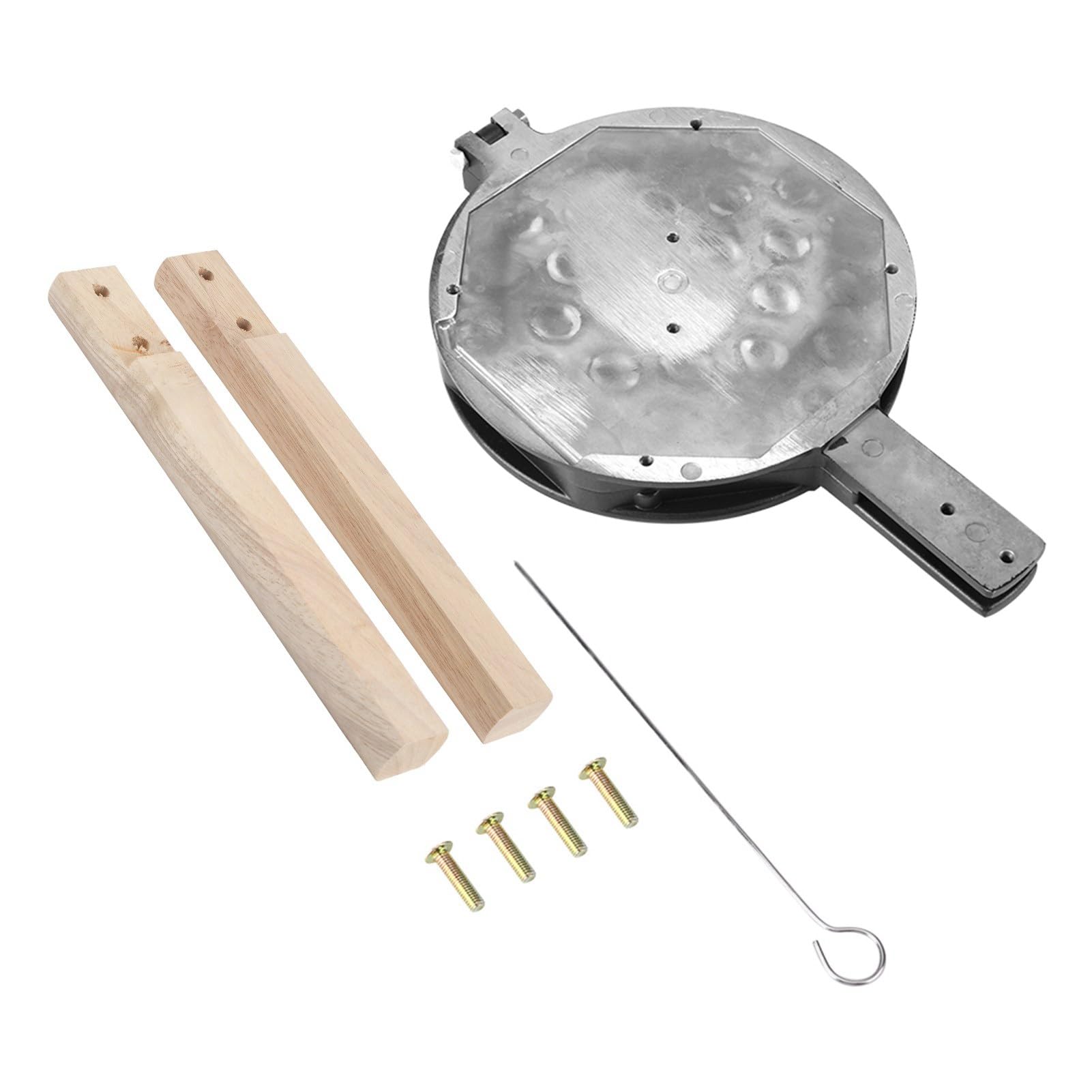 Moule à Bulles d'Œufs Gaufrier Antiadhésif Aluminium Poignées Bois | Haute qualité, Conception de support fixe, Pour la cuisine