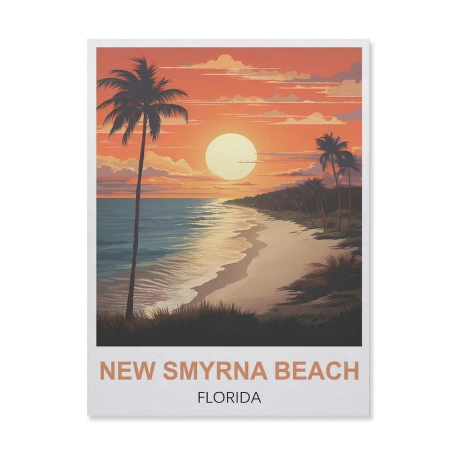 Funny Metal Tin Sign Wall Decor，New Smyrna Beach Florida(30x40cm）