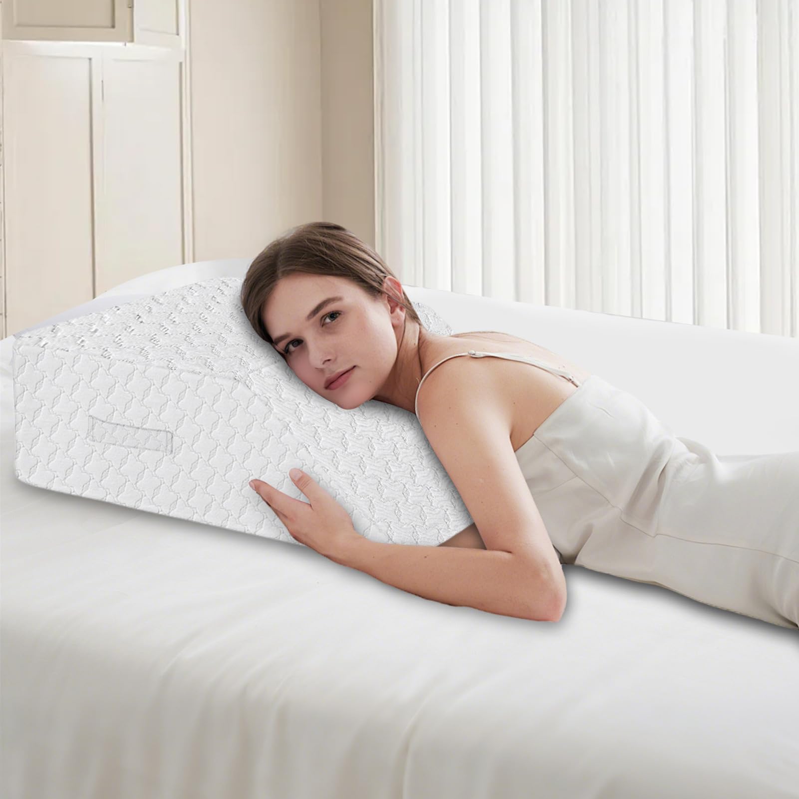 Generico Cuscino per Gambe a Rullo Cuscino a per Appoggio Gambe | Supporto Ergonomico Antiscivolo per Caviglie Relax Lettura Sonnellino in Camera Ufficio Casa Divano