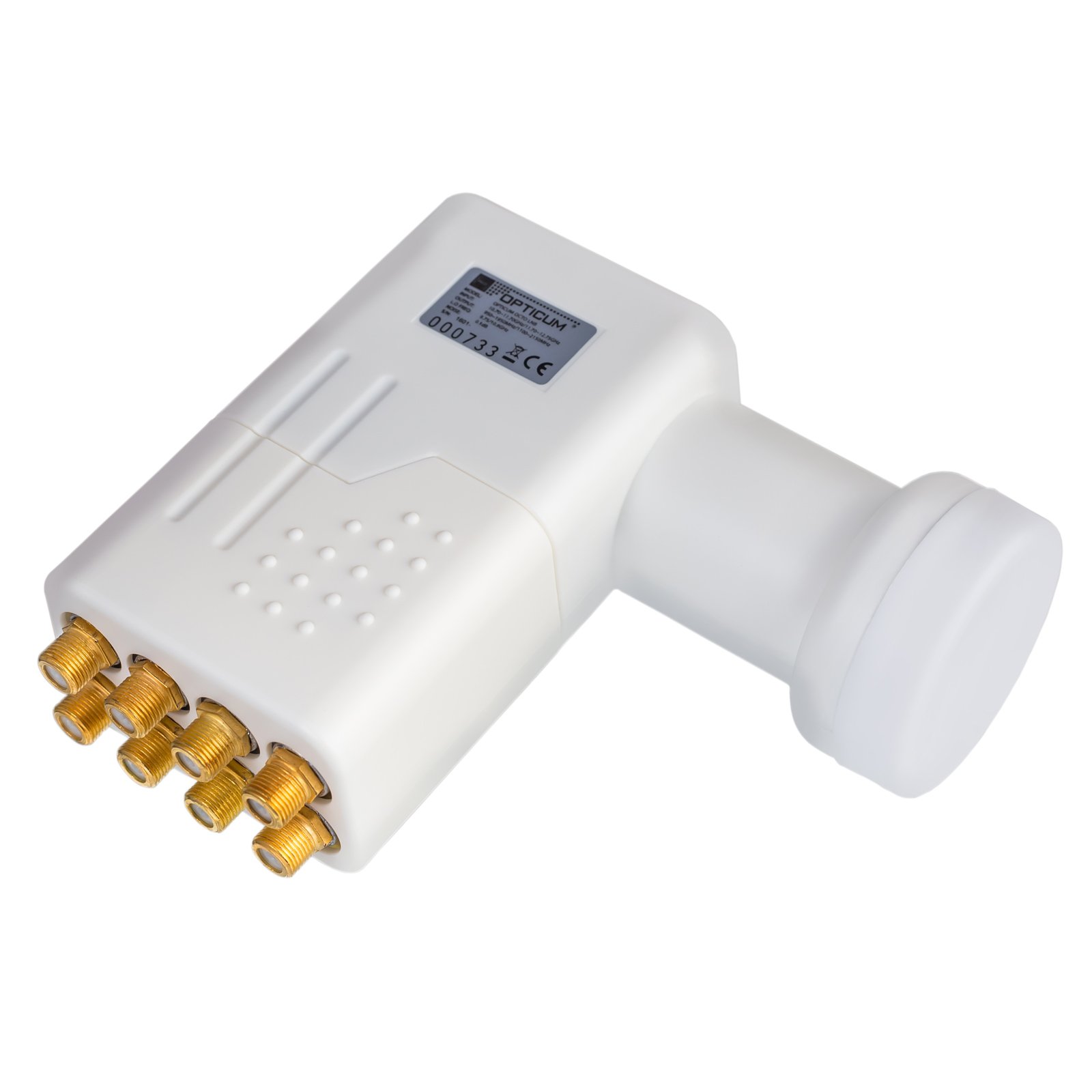 HB-DIGITAL Octo LNB Solidna Opticum Red 8 uczestników bezpośredni *** Full HD TV 3D 4K biały + ochrona przed warunkami atmosferycznymi (wyciągana) *** 16 x wtyk F pozłacany w zestawie