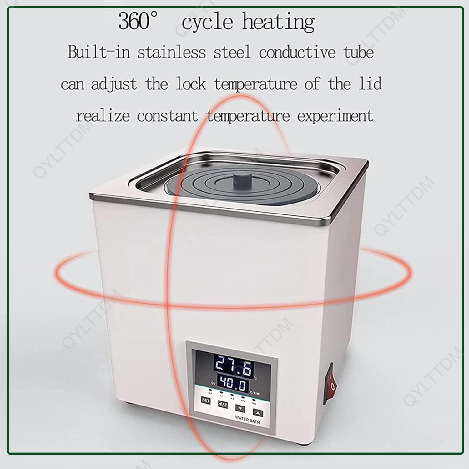 TYH Baño María Termostático Digital para Laboratorio, Calentador Científico, Calentador Eléctrico para Baño María, Precisión De 0,01 ℃, con Pantalla Digital Y Tapa Protectora