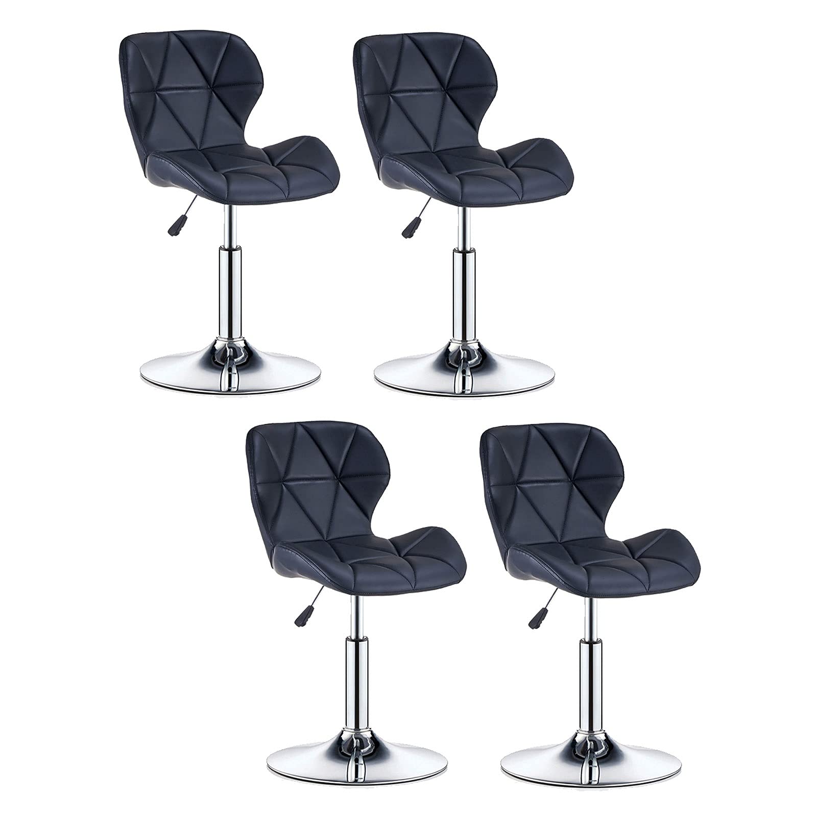 AYCDL Barstool Swivel Bar Stools Set Of 2, Adjustable Counter Bar Stool, Modern PU Leather Barstools, For Home/Kitchen/Pub/Dining,Black-4 pcs