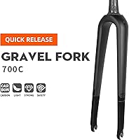 Vista 2 de BUCKLOS Gravel 700C Fibra de Carbono Bicicleta de Carretera Tenedor Rígido, QR 0.354 in/3.937 * 0.472 in Eje Pasante, 1-1/8 Tubo cónico sin rosca