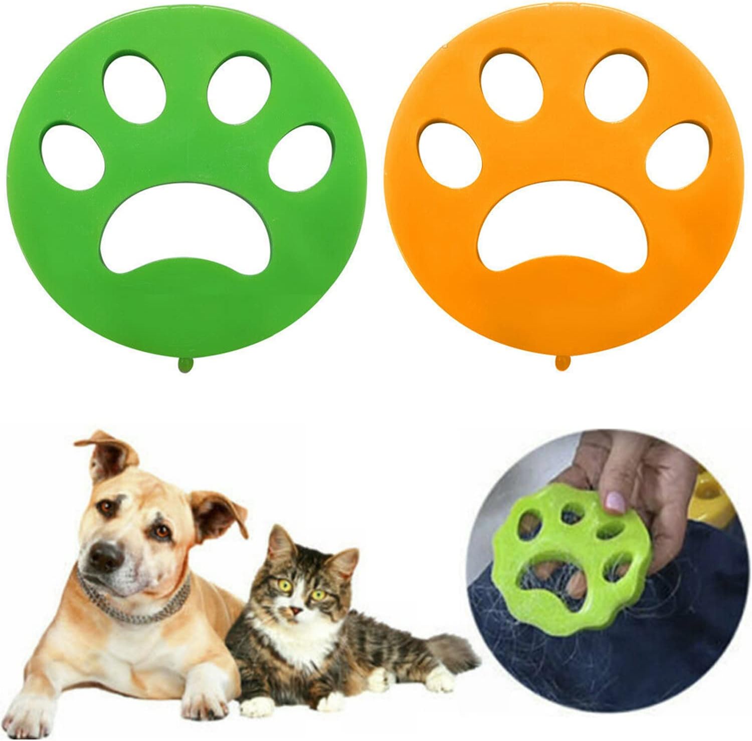 Pet Hair Remover, 2PCS Reusable Dogs and Cats Hair Catcher for Laundry