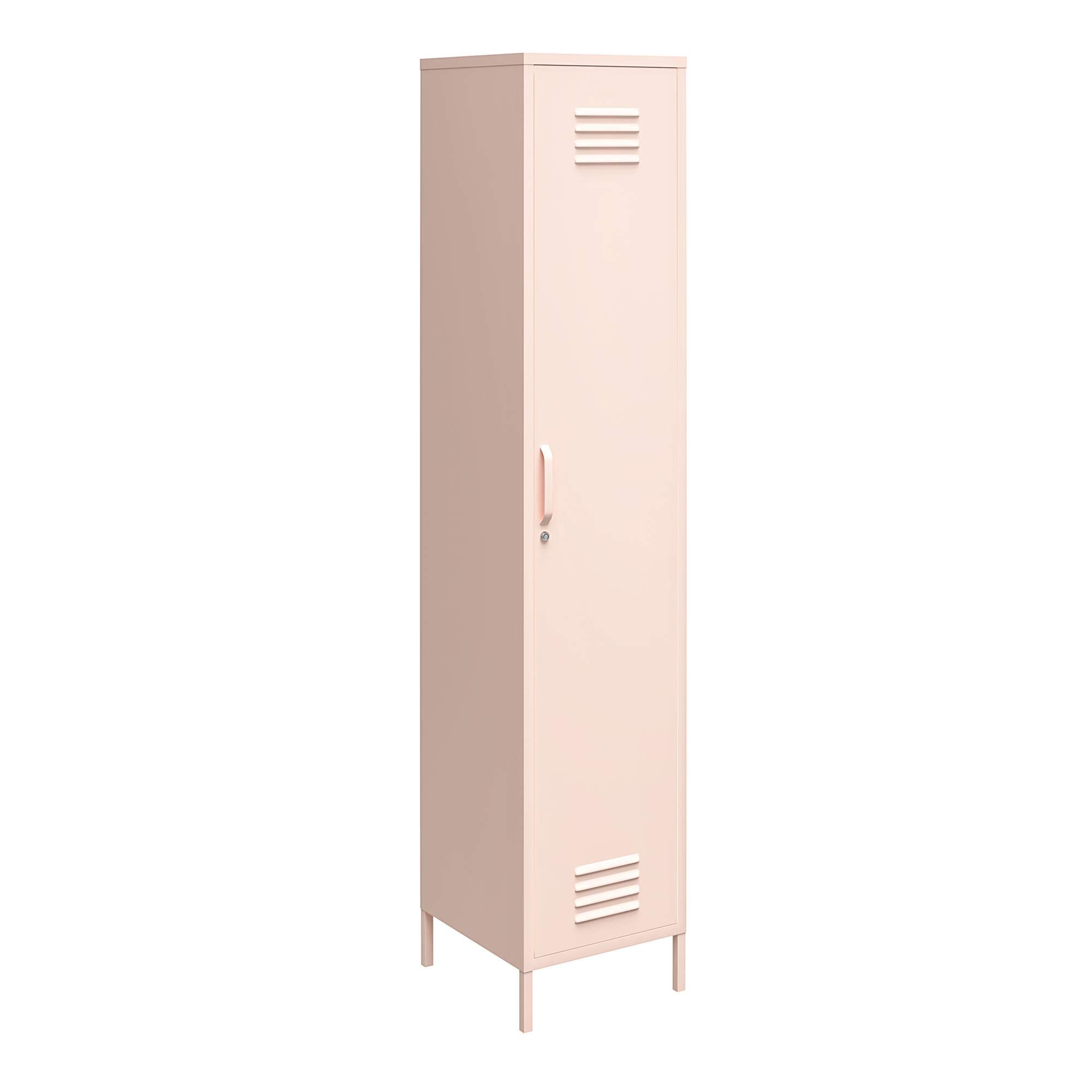 Mission District Single Storage Cabinet Pink Metal, 40x38x185cm (DxWxH)