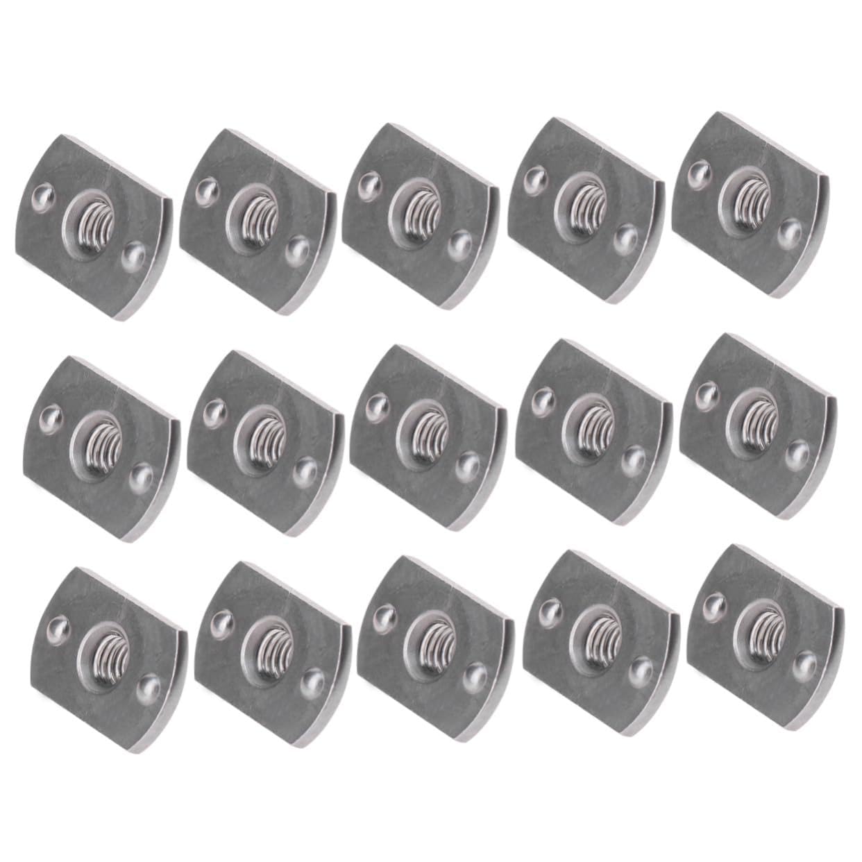 MUSISALY 15pcs T-Shaped Welded Carbon Steel T-Nuts Nut Screws for Home Office Appliances Machinery (Grey)