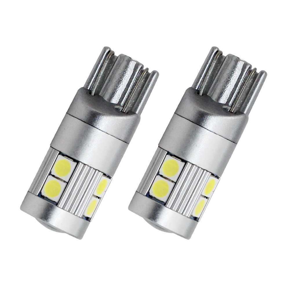 Yolu 2-Pack T10 LED White 9-SMD 3030 T10 W5W LED Bulbs Super Bright Interior Replacement Side Lights 168 194 2825 Wedge Bulbs for 12V License Plate Dashboard Side Marker Light Map Dome Lamp