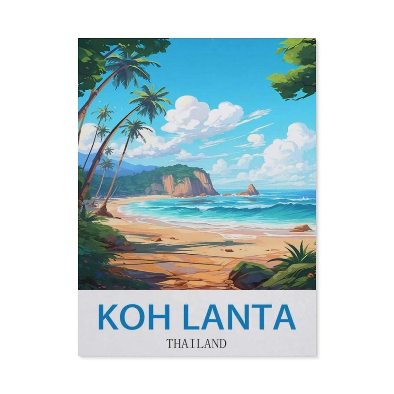 BEAYODKP Diamond Painting Kits for Adults and Kids，KOH Lanta Thailand，Full Drill Round Rhinestone Paint with Diamonds（50 x 60 cm/19.68 x 23.62 inches）-CO26