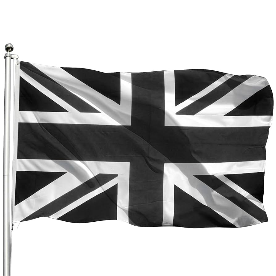 Amazon.co.jp: ユニオン ジャックの黒旗, 写真 黒のイギリスの旗