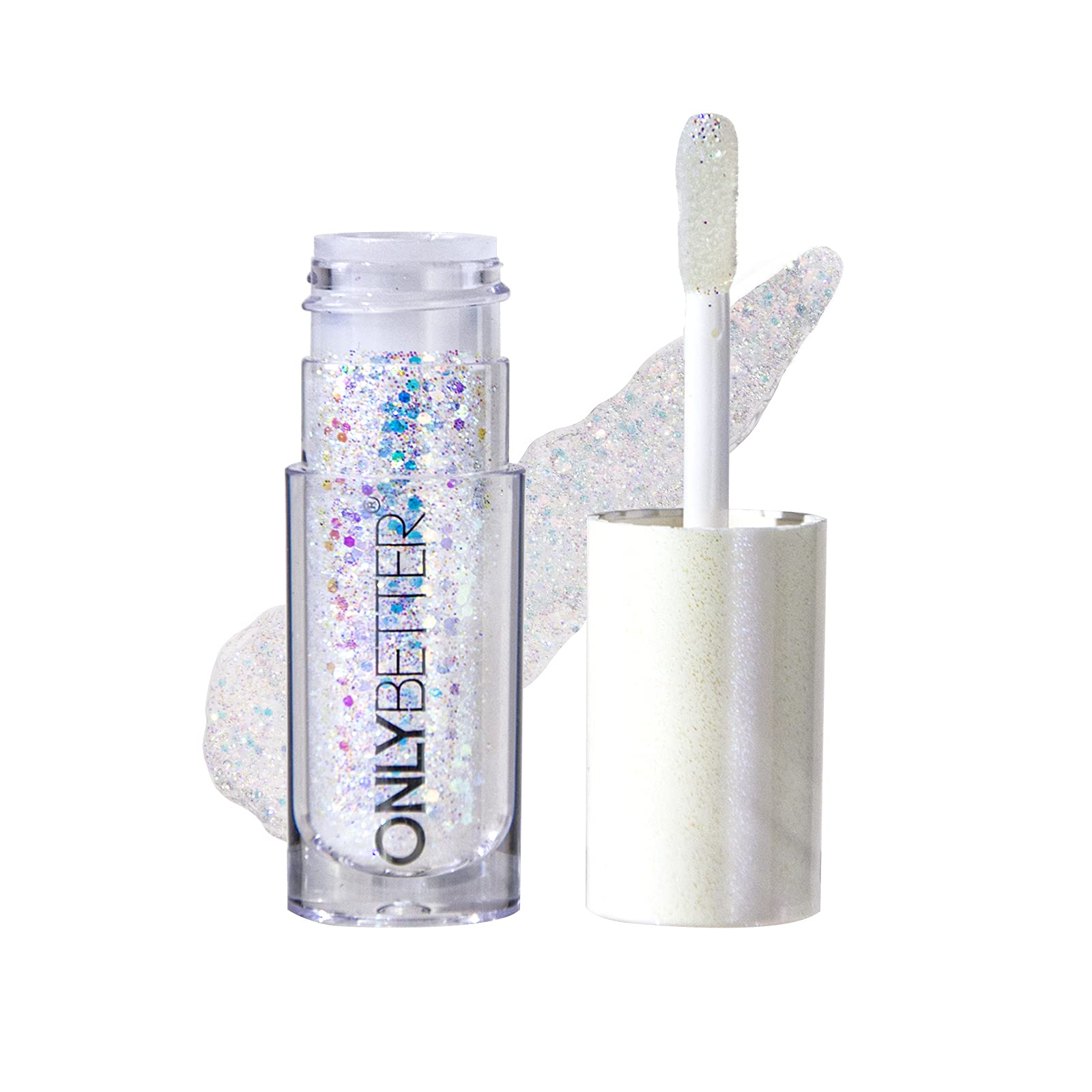 Liquid Glitter Eyeshadow, Sliver Metallic, Long Lasting, Waterproof, Vegan, Cruelty-Free Sliver White