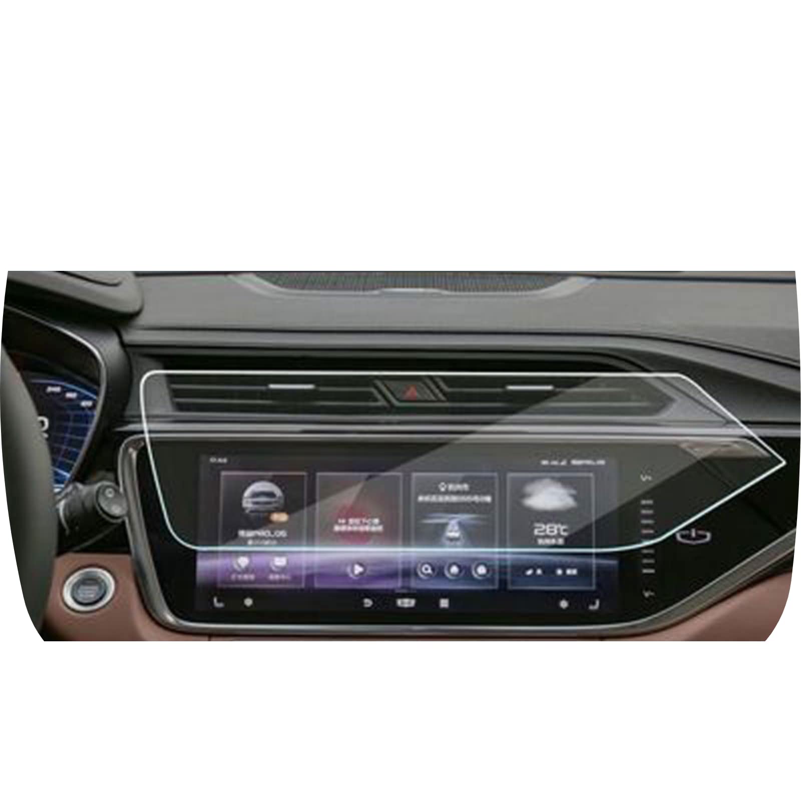 Verre trempé navigation voiture pour éliminer les rayures de l'écran Geely Azkarra GPS