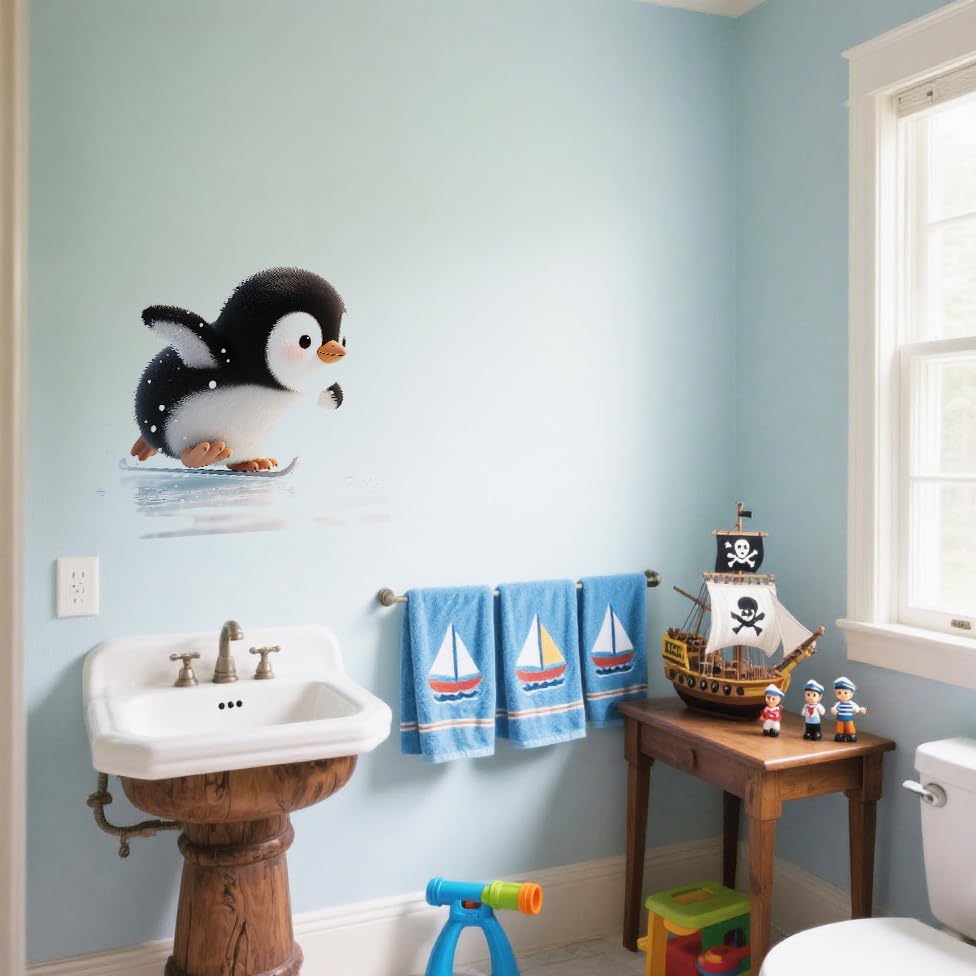 Vinilo Decorativo Pinguino para Pared 30x30 cm miniatura 4