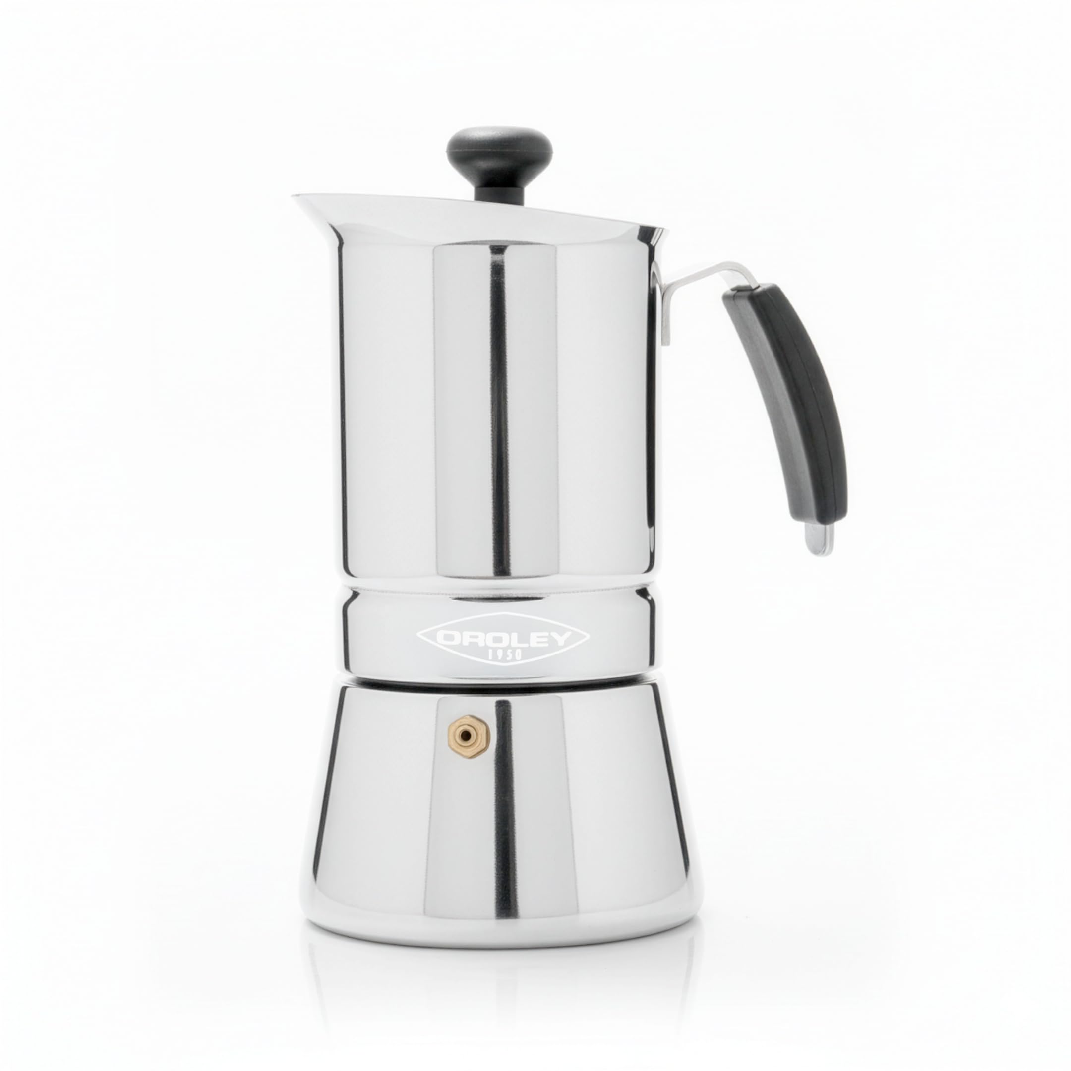 Oroley - Cafetera Italiana Arges | Acero Inoxidable | 2-4 - 6-9 Tazas | Cafetera Inducción, Vitrocerámica, Fuego y Gas | Estilo Tradicional (9 Tazas)