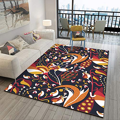 Tapis de salon minimaliste moderne MU rectangulaire et lavable pour chambre