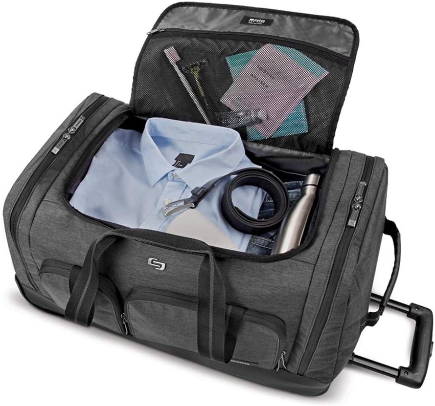 | Solo New York Leroy Carry-On Wheeled Duffle Bag, 49L Capacity, Grey, 22 Inch | Travel Duffels