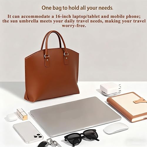 Miniatura 2 de El juego de 2 piezas Sofisticado juego de portátil y de cuero impermeable para negocios, para portátiles de 14 a 16 pulgadas, iPad, trabajo y uso de