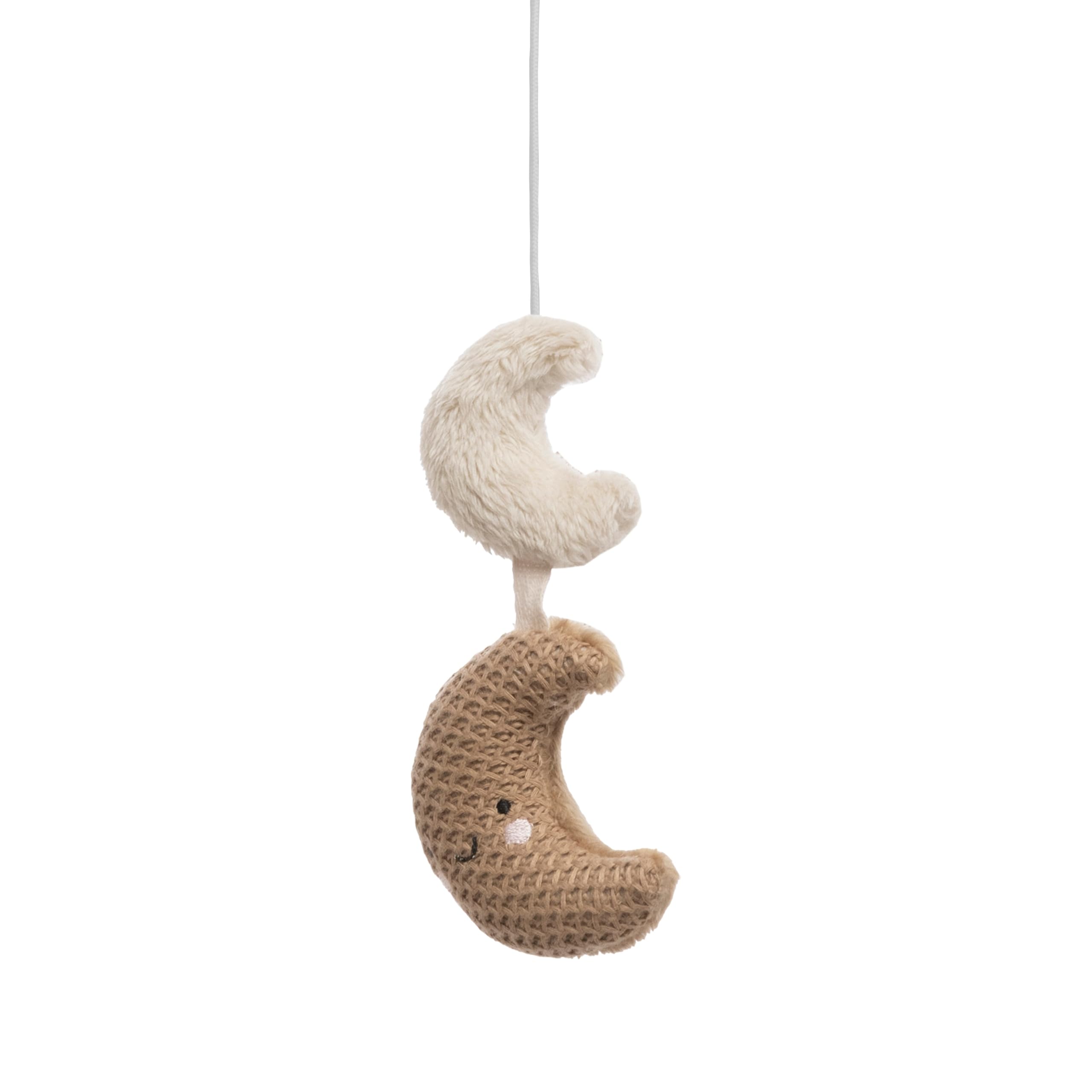 Baby's Only - Musik Mobile Baby Heaven - Mit gestrickten Figuren - Baby Spieluhr mit Musik - Einfach anzubringen - Mobile Baby mit Musik - Für Jungen und Mädchen - Clay/Warm Linen