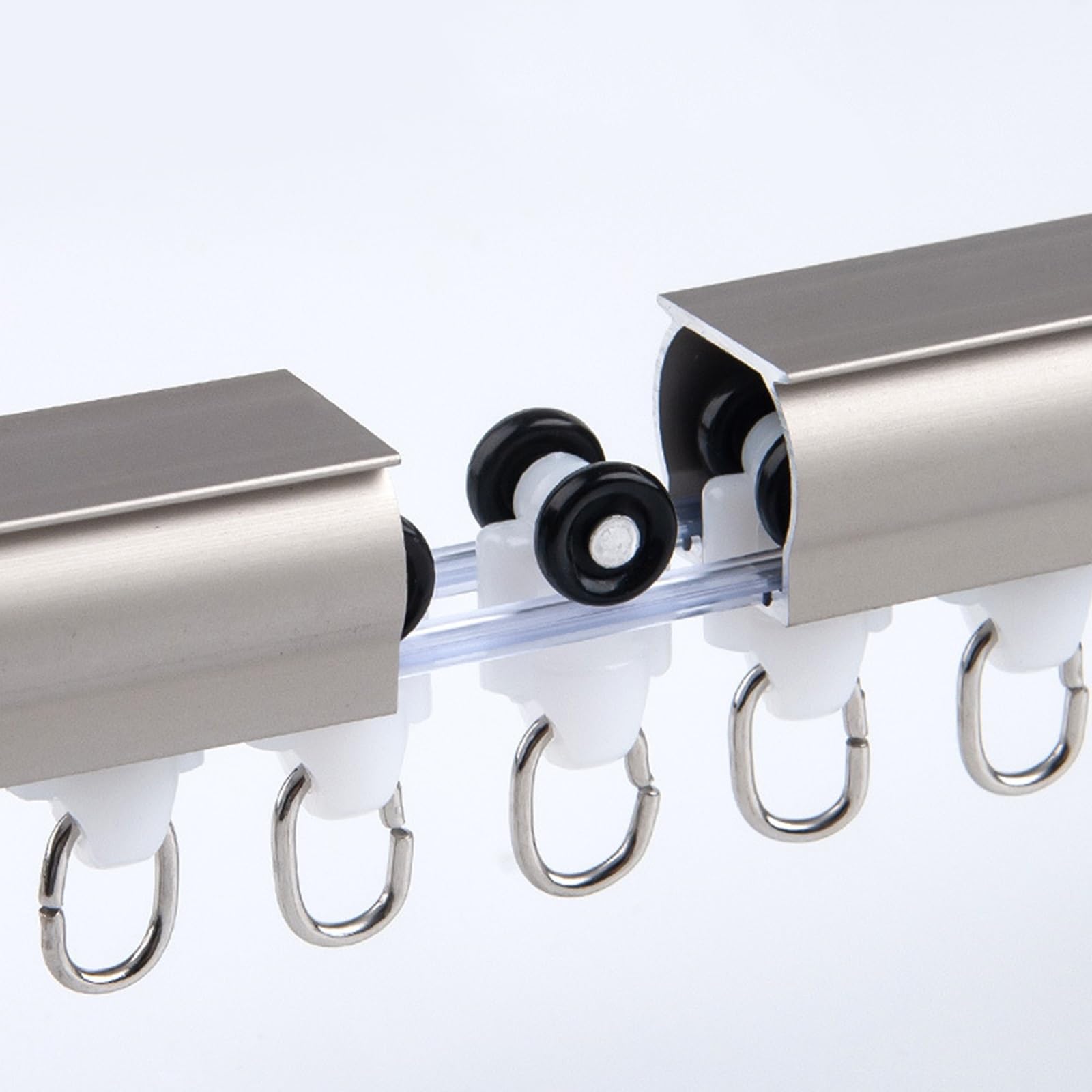 Rail De Rideau En Aluminium, Tringles À Rideaux Robustes, Montage Au Plafond Ou Au Mur, Rail Pour Rideaux Kit Avec Rideau Muet, Pour Séparateur De Pièce, Salon (Grey-ceiling,3.0m(2 * 1.5m)