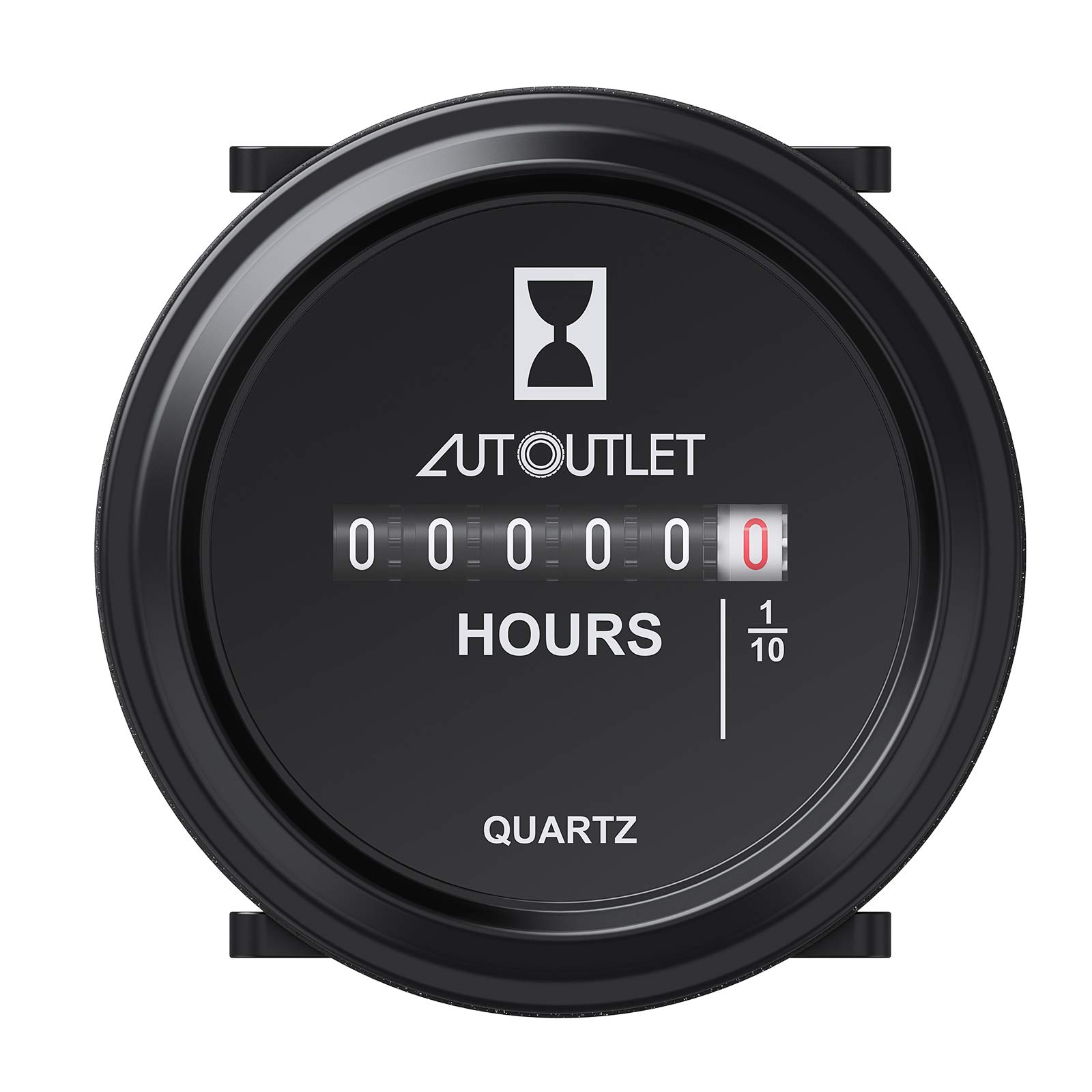 AUTOUTLET Mechanical Round Hour Meter Gauge AC/DC 6V80V Professional