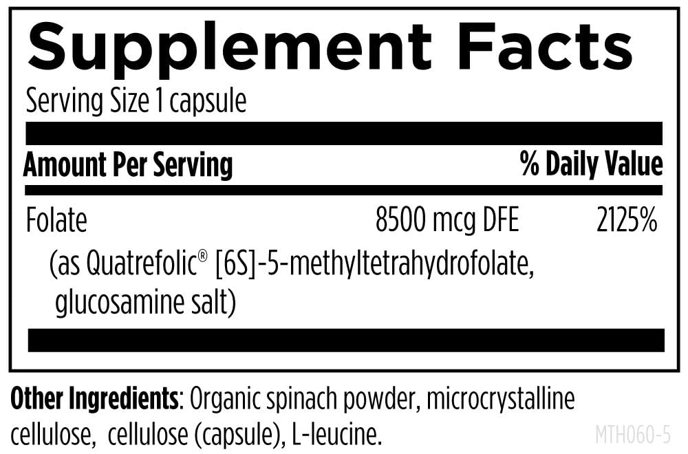 Designs for Health L 5-MTHF, Methylated Folate Supplement, 60 Capsules — Amazon image 3