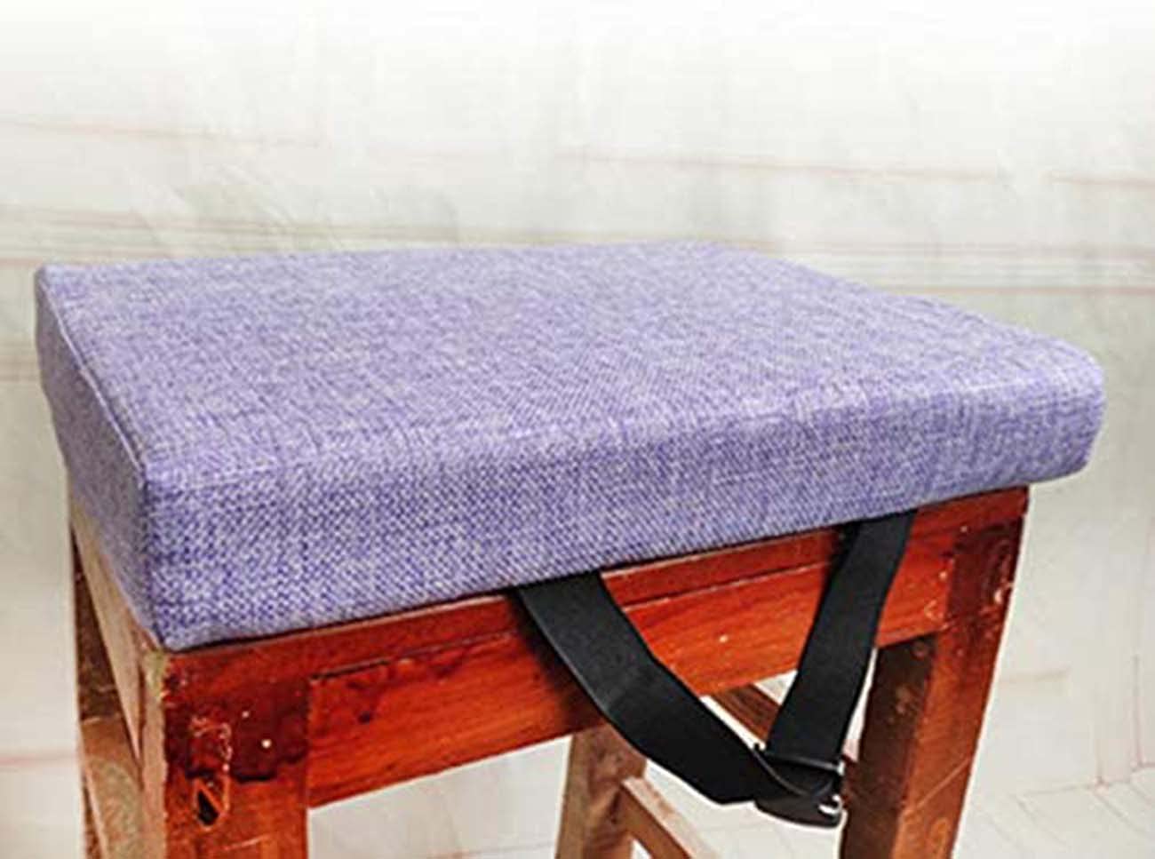 Rectangle Wooden Chair Cushion Memory Foam Pads,Indoor Outdoor Seat Cushion Student Seat Pad with Non Slip Buckle,Comfortable Salon Bar Stool Cushion