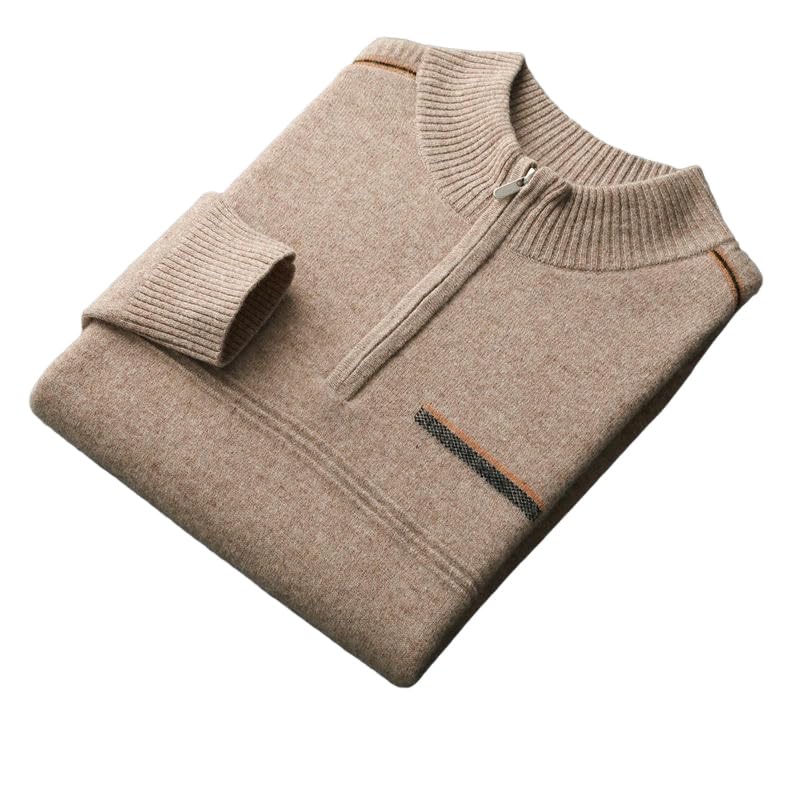 Pull ample homme col zippé idéal pour les journées d'hiver