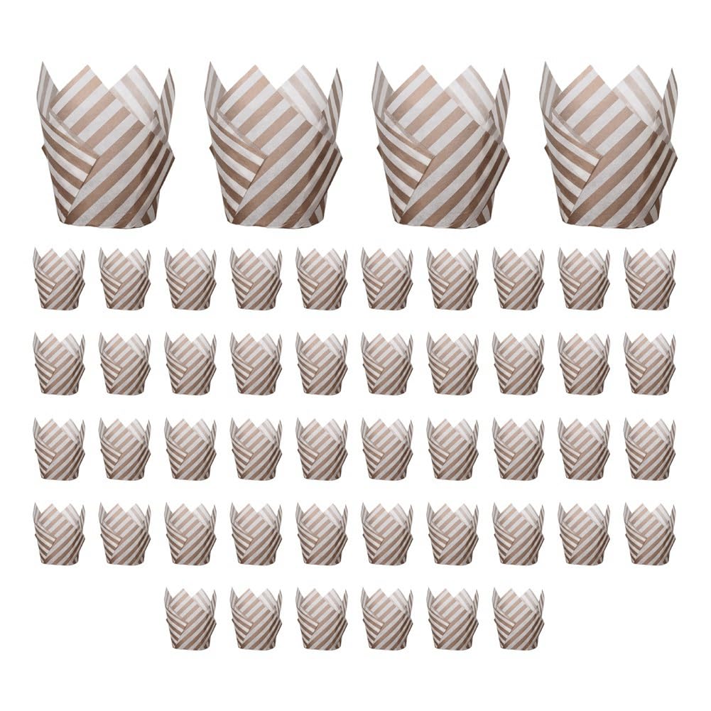 CTRLZS 50PCS Newspaper Style Cupcake Liner Baking Cup for Wedding Party Tulip Muffin Cupcake Paper Cup Oilproof Cake Easy Install H