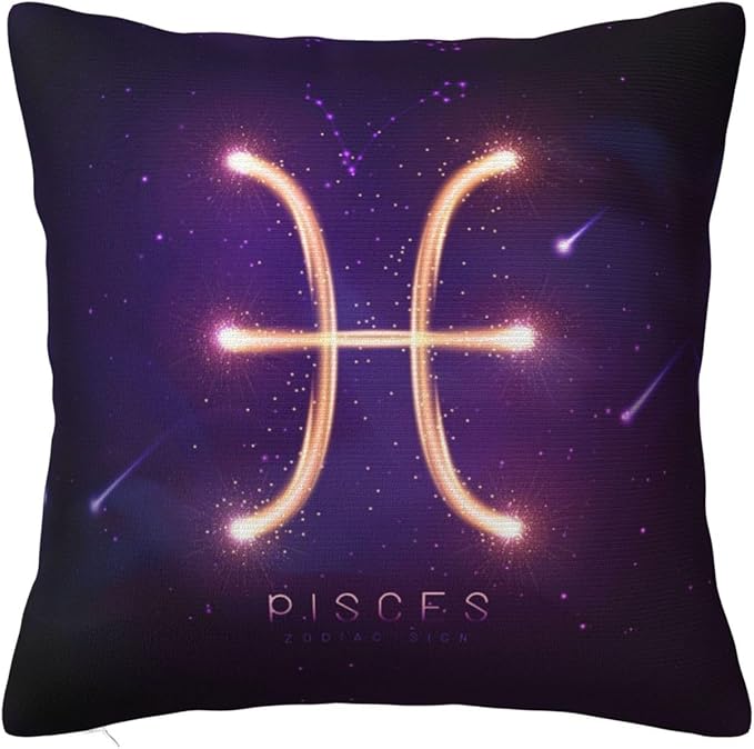 12 Zodiac Signs Throw Pillow Cover Soft and Comfortable for Couch Bed Car Home Decor Square Zodiac Pillow Case Pisces 18
