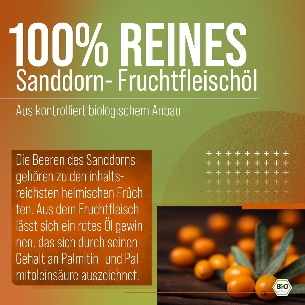 Sanct Bernhard Omega Fettsäuren Sanddornöl-Kapseln mit Sanddornöl aus biologischem Anbau 100 Kapseln