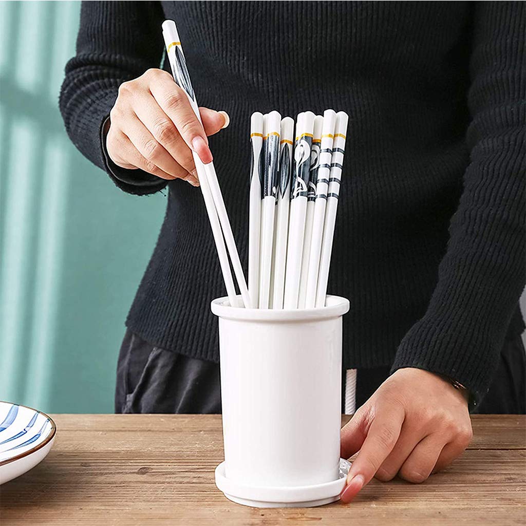 ZHOUXIAO Chopsticks De Porcelana Conjunto De Regalo con Estuche, 10 Pares De Sushi Japonés Reutilizables Reutilizables Caja De Regalo, Luxury Premium Chinese Chopsticks Bone D-10 Pairs